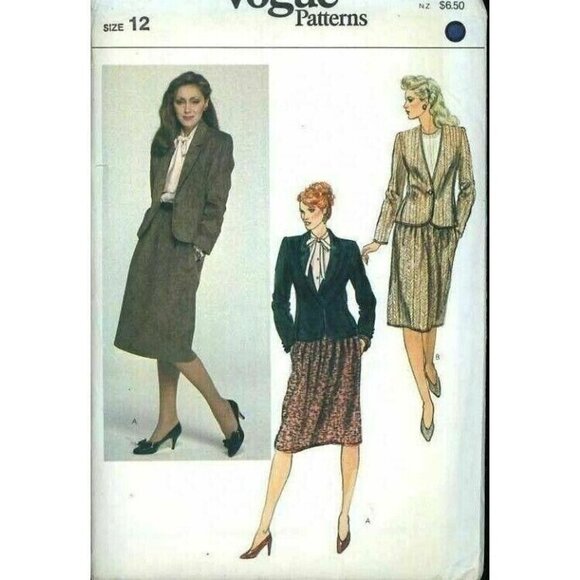 Sewing Pattern Vogue 8106 Misses Jacket & Skirt Size 12 (Bust 34) Vintage Uncut - Picture 1 of 7